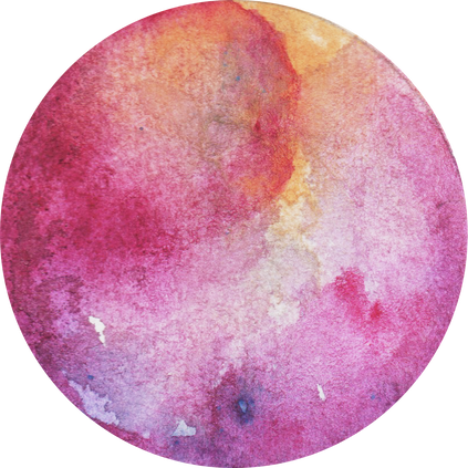 Hand-Painted Watercolor Space Galaxy Cosmic Pink Planet